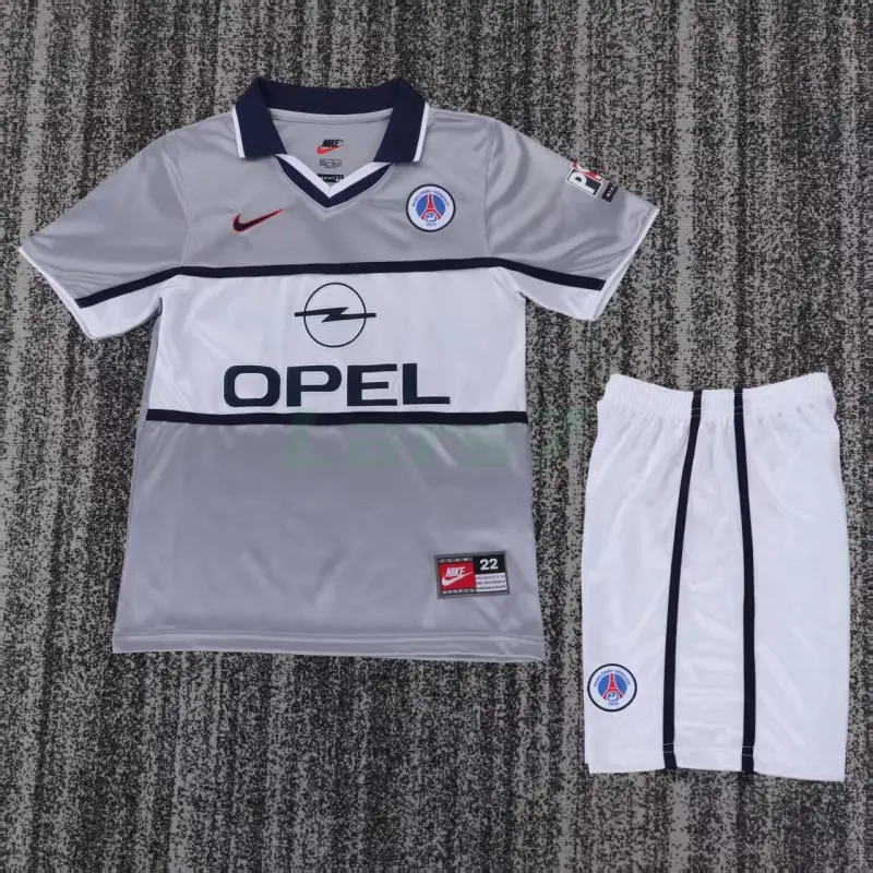 Camiseta PSG 2ª Equipación Retro 2000/01 Gris Niño Kit