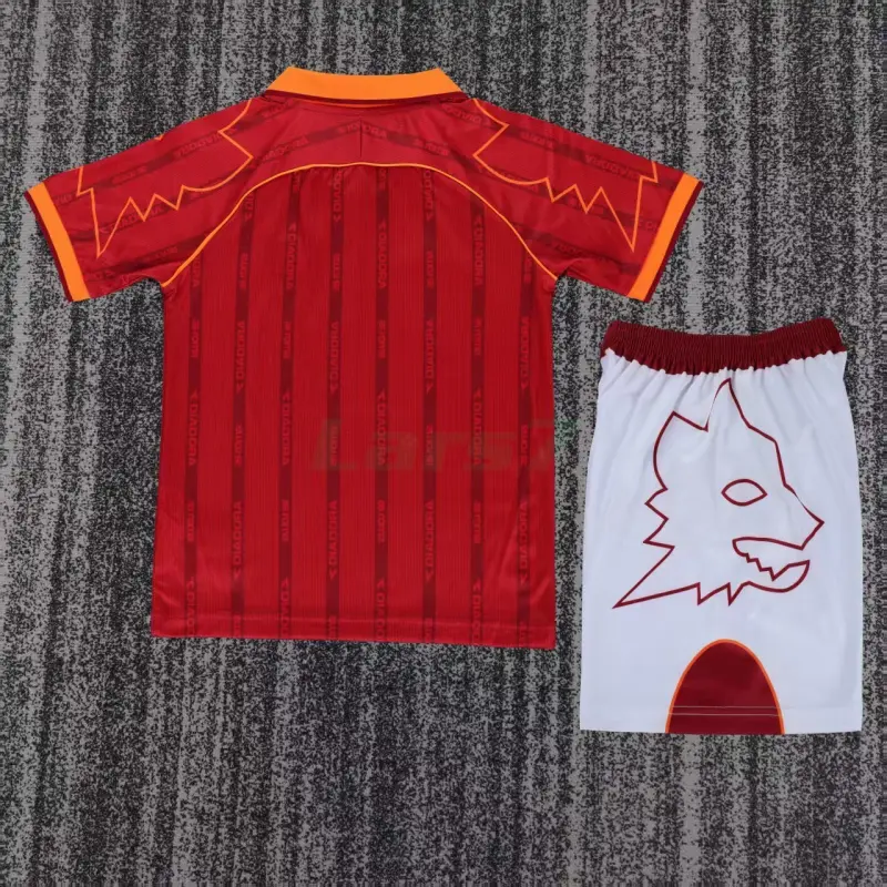 Camiseta AS Roma 1ª Equipación Retro 1999/00 Rojo Niño Kit
