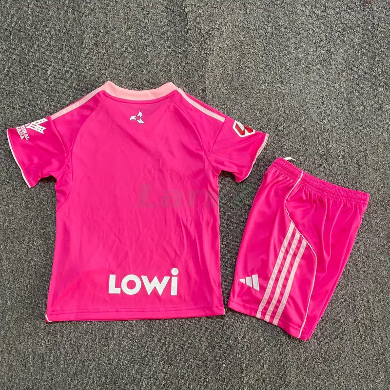 Camiseta Granada 4ª Equipación 2025/2026 Rosa Niño Kit con Parche La Liga