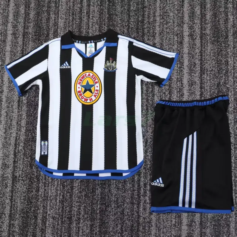 Camiseta Newcastle United 1ª Equipación Retro 1999/00 Negro/Blanco Niño Kit