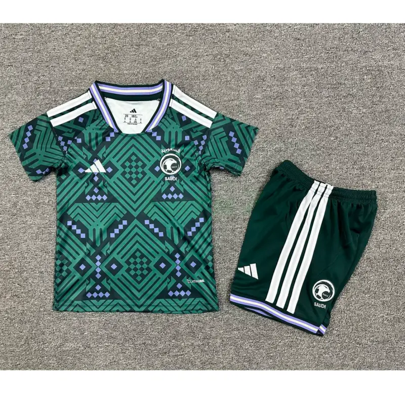 Camiseta Saudi Arabia 1ª Equipación Mundial 2026 Verde Niño Kit