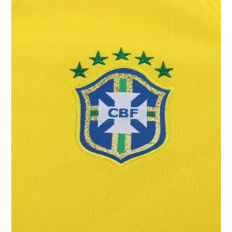Camiseta Brasil 1ª Equipación Retro 2014 Amarillo Niño Kit