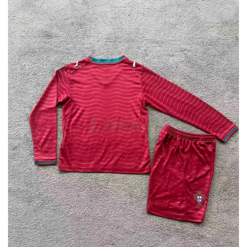 Camiseta Portugal 1ª Equipación Mundial 2026 ML Rojo Niño Kit