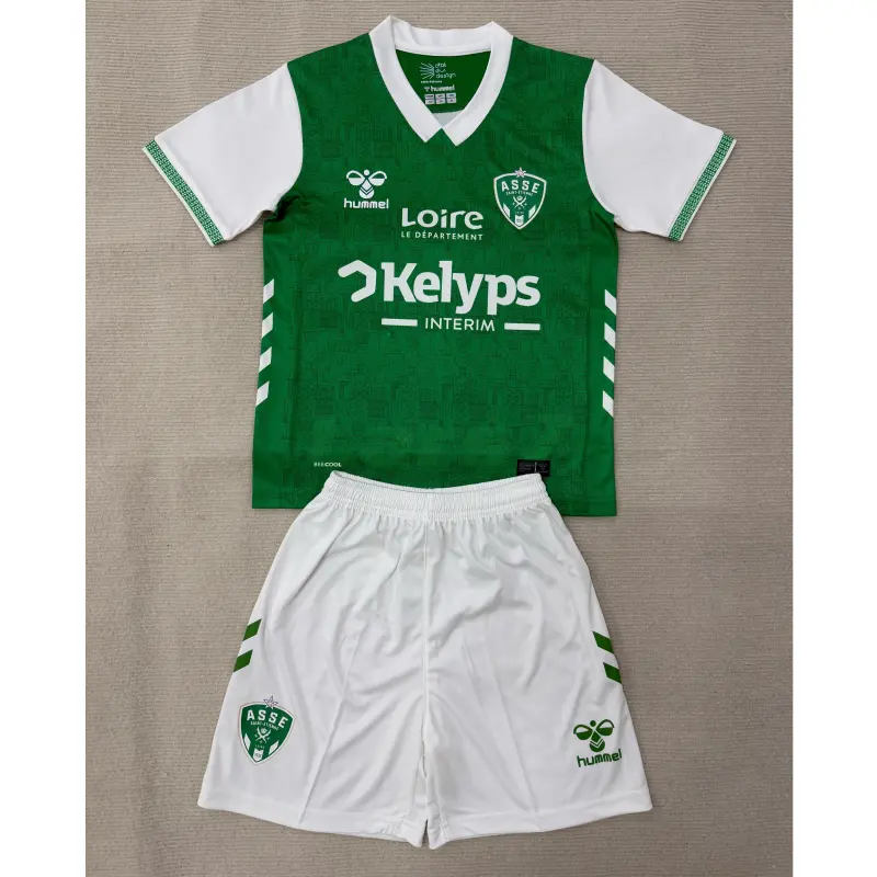 Camiseta Saint-Étienne 1ª Equipación 2025/2026 Verde Niño Kit