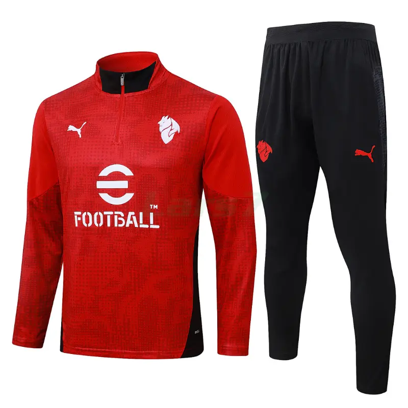 Sudadera De Entrenamiento AC Milan 2025/2026 Kit Rojo/Blanco con Estampado