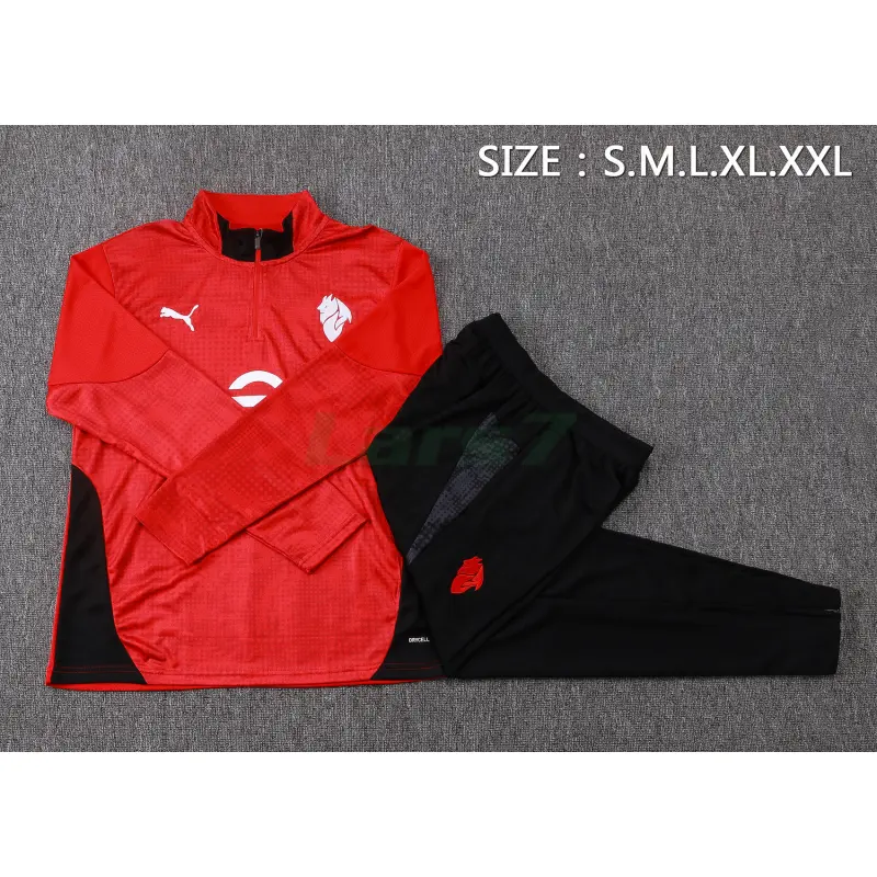 Sudadera De Entrenamiento AC Milan 2025/2026 Kit Rojo/Blanco con Estampado