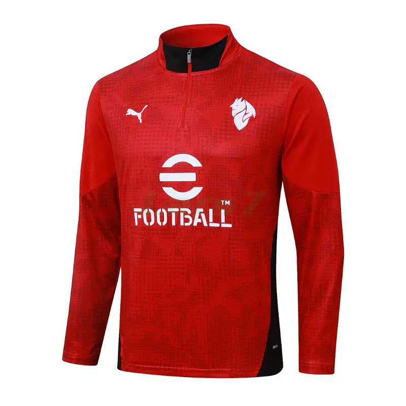 Sudadera De Entrenamiento AC Milan 2025/2026 Rojo/Blanco con Estampado