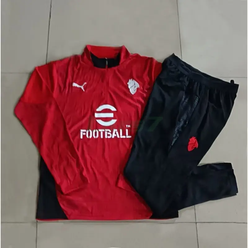 Sudadera De Entrenamiento AC Milan 2025/2026 Rojo/Blanco con Estampado