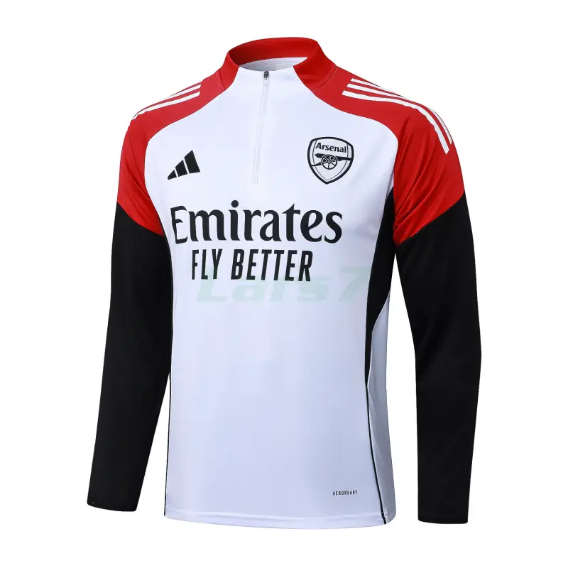 Sudadera De Entrenamiento Arsenal 2025/2026 Blanco/Negro/Rojo