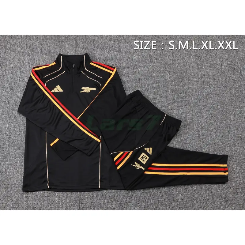 Sudadera De Entrenamiento Arsenal 2025/2026 Kit Negro Versión Retro