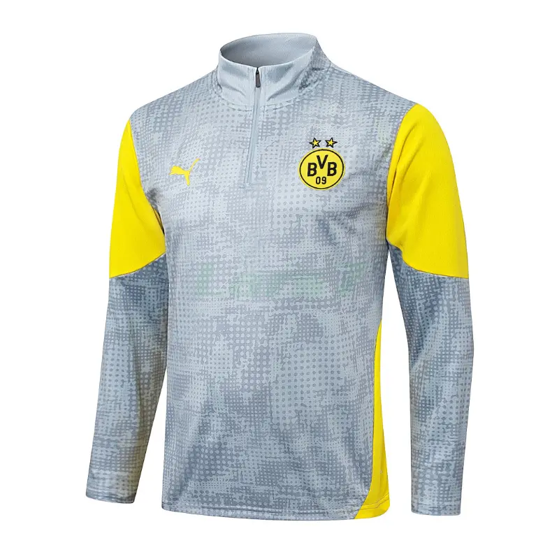 Sudadera De Entrenamiento Borussia Dortmund 2025/2026 Gris Claro/Amarillo