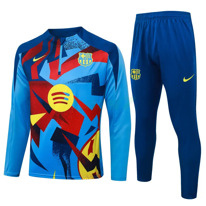 Sudadera De Entrenamiento Barcelona 2025/2026 Kit Azul/Amarillo/Rojo con Estampado