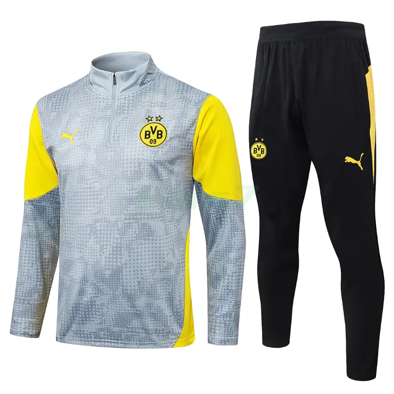 Sudadera De Entrenamiento Borussia Dortmund 2025/2026 Kit Gris Claro/Amarillo