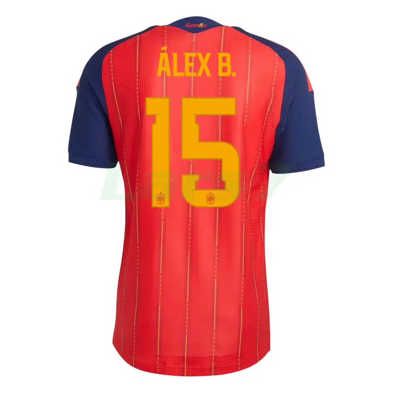 Camiseta Álex B. 15 España 1ª Equipación Mundial 2026 Rojo/Azul