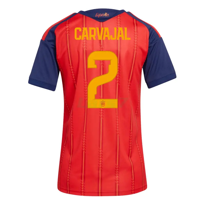 Camiseta Carvajal 2 España 1ª Equipación 2026 Rojo/Azul Mujer