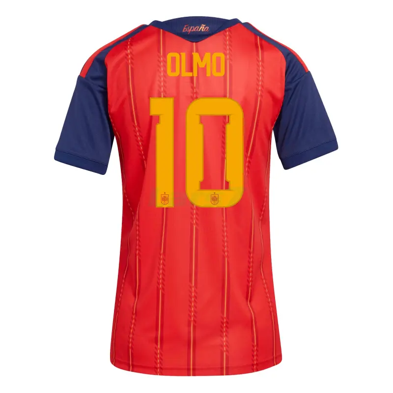Camiseta Olmo 10 España 1ª Equipación 2026 Rojo/Azul Mujer