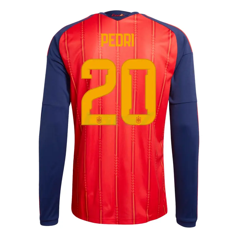 Camiseta Pedri 20 España 1ª Equipación 2026 ML Rojo/Azul
