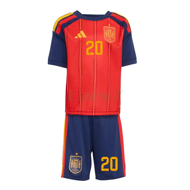 Camiseta Pedri 20 España 1ª Equipación 2026 Rojo/Azul Niño Kit