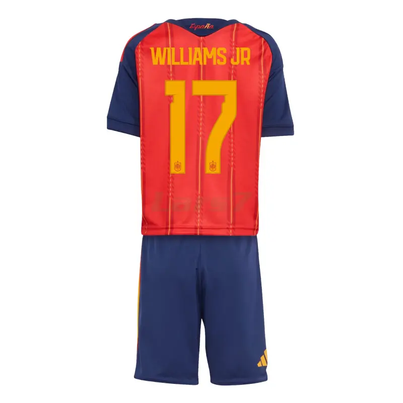 Camiseta Williams Jr 17 España 1ª Equipación 2026 Rojo/Azul Niño Kit