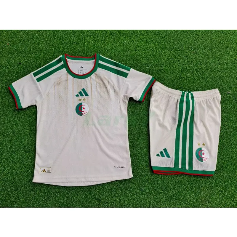 Camiseta Argelia 1ª Equipación Mundial 2026 Blanco Niño Kit (EDICIÓN JUGADOR)