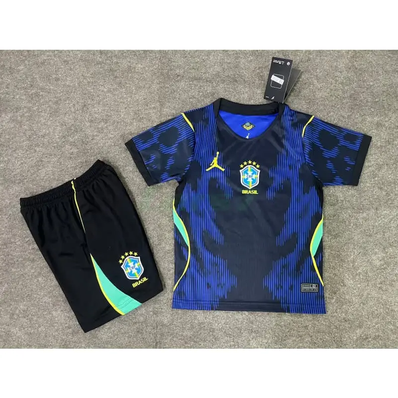 Camiseta Brasil 2ª Equipación Mundial 2026 Azul Niño Kit