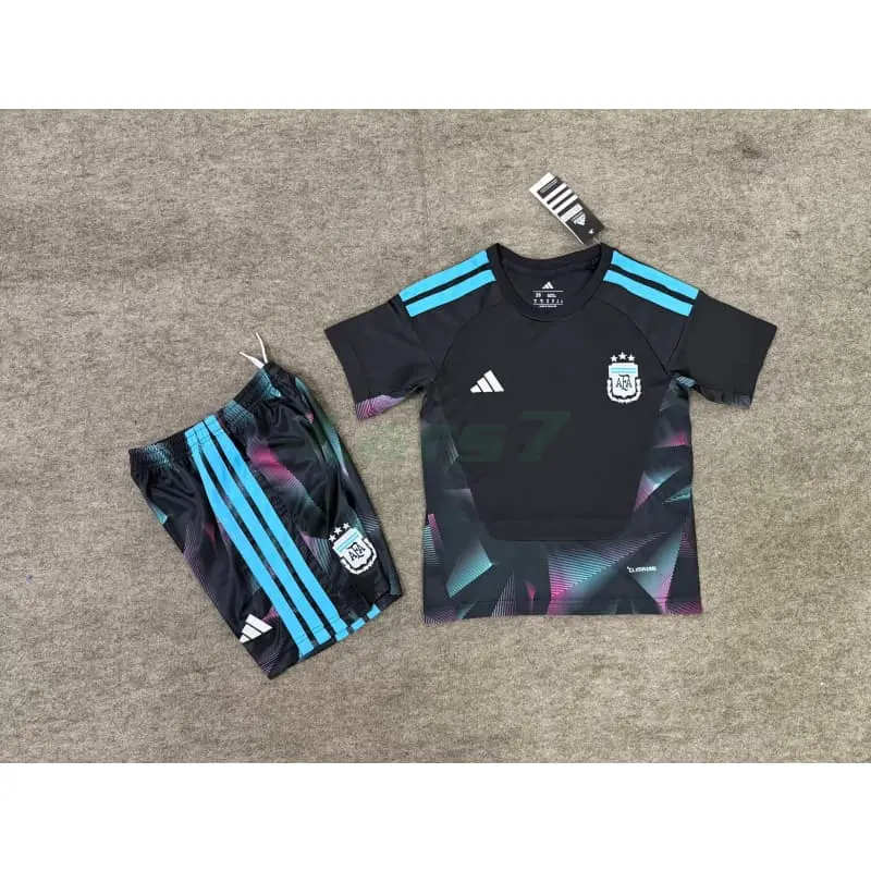 Camiseta de Portero Argentina 1ª Equipación Mundial 2026 Negro Niño Kit
