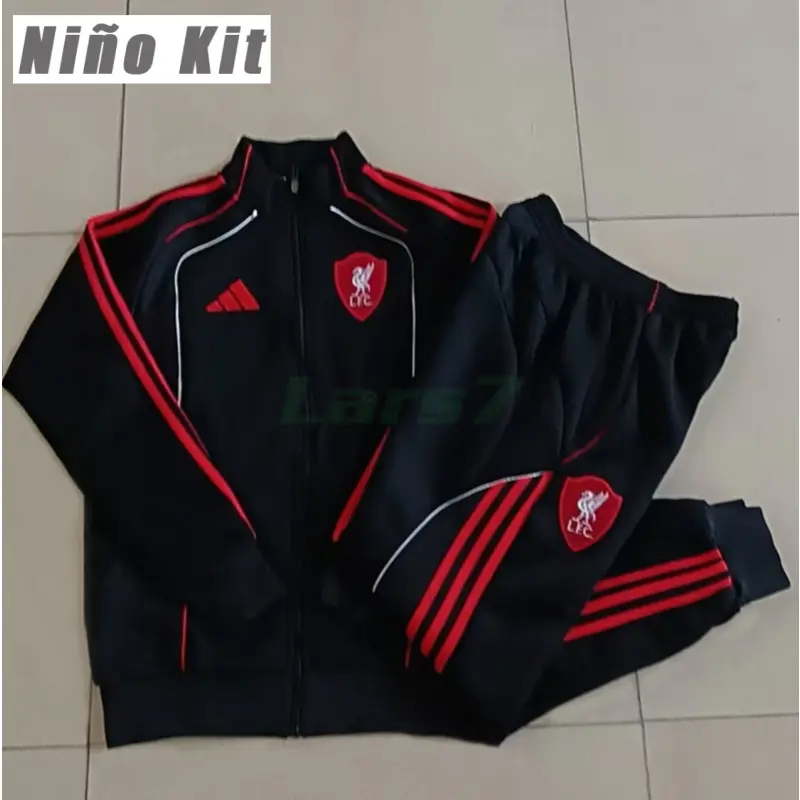 Chandal Liverpool 2025/2026 Niño Negro/Rojo Versión Retro