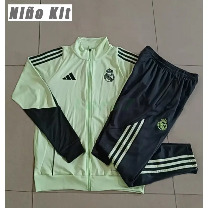 Chandal Real Madrid 2025/2026 Niño Verde Claro/Gris