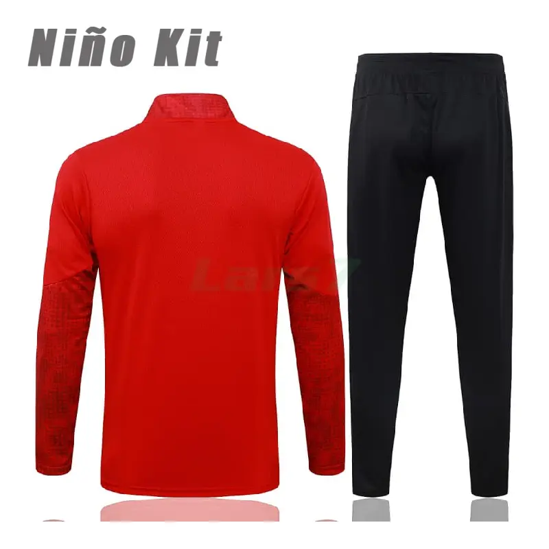 Sudadera De Entrenamiento AC Milan 2025/2026 Niño Kit Rojo/Blanco con Estampado