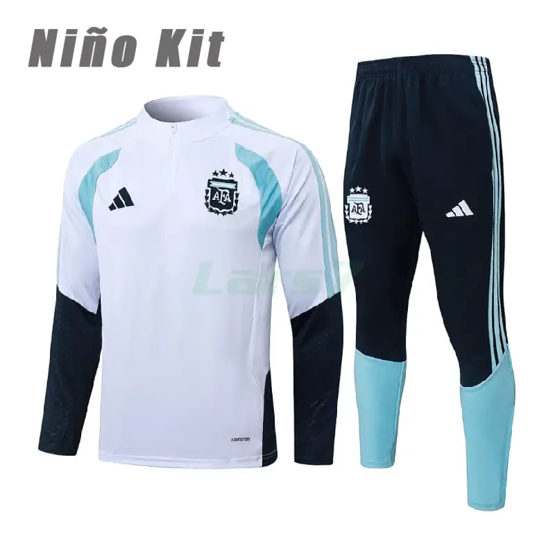 Sudadera de Entrenamiento Argentina 2026 Niño Kit Blanco