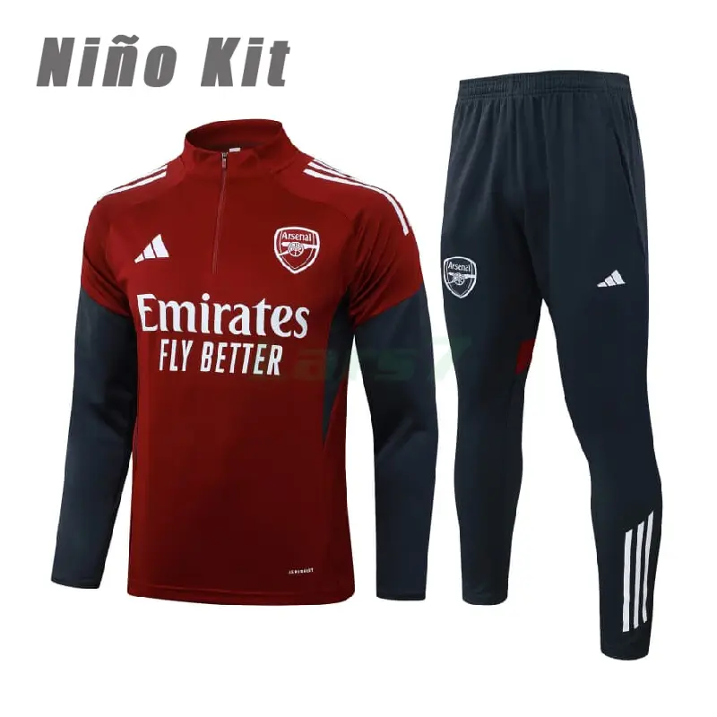 Sudadera De Entrenamiento Arsenal 2025/2026 Niño Kit Rojo/Azul Marino