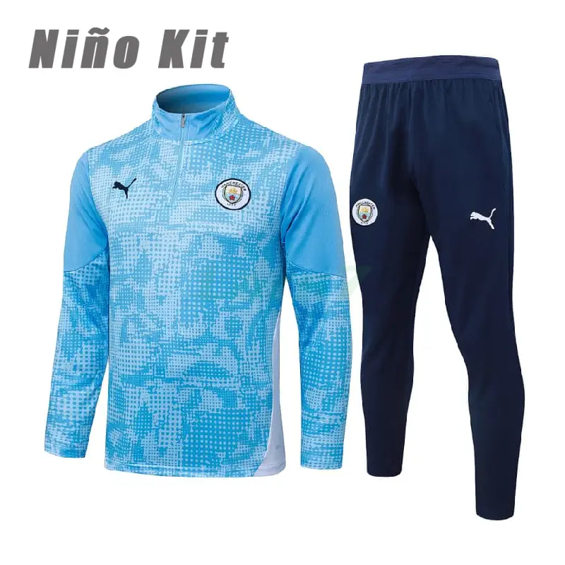 Sudadera De Entrenamiento Manchester City 2025/2026 Niño Kit Azul Claro