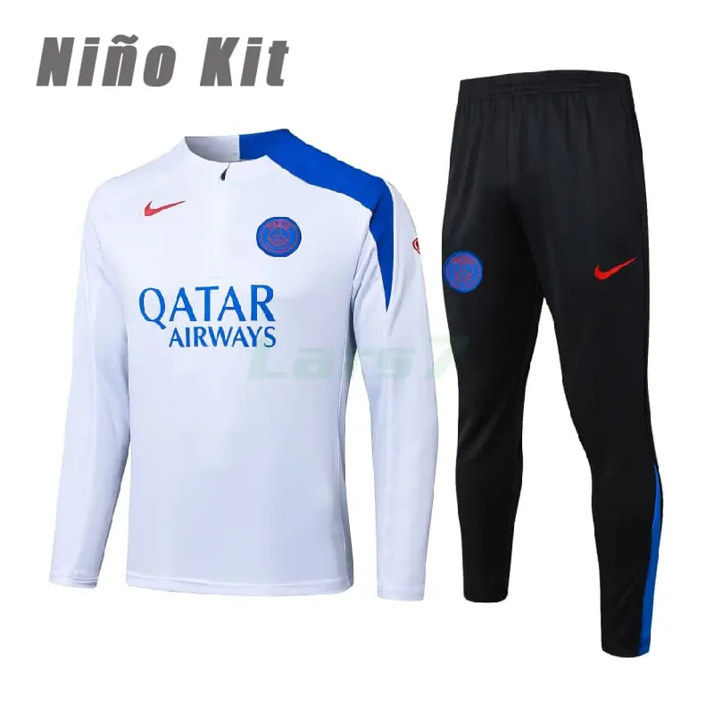 Sudadera De Entrenamiento PSG 2025/2026 Niño Kit Blanco/Azul