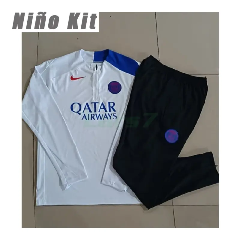 Sudadera De Entrenamiento PSG 2025/2026 Niño Kit Blanco/Azul