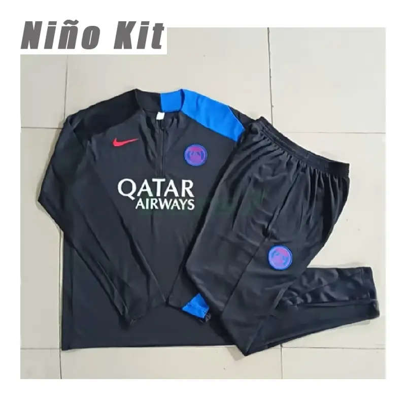 Sudadera De Entrenamiento PSG 2025/2026 Niño Kit Negro/Azul