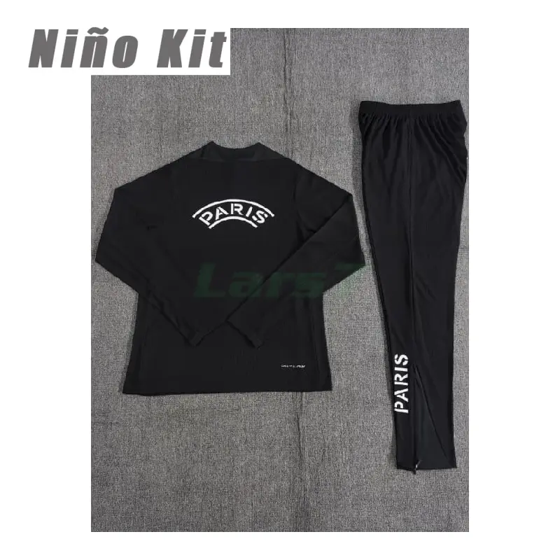 Sudadera De Entrenamiento PSG 2025/2026 Niño Kit Negro/Blanco (EDICIÓN JUGADOR)