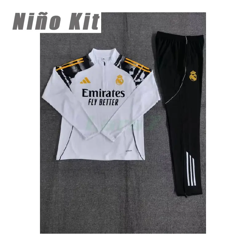 Sudadera De Entrenamiento Real Madrid 2025/2026 Niño Kit Blanco con Estampado de Marvel