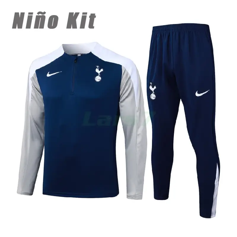Sudadera De Entrenamiento Tottenham Hotspur 2025/2026 Niño Kit Azul Marino/Gris
