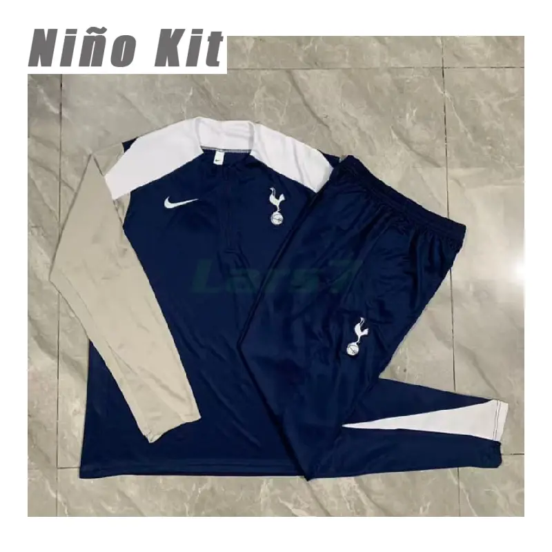 Sudadera De Entrenamiento Tottenham Hotspur 2025/2026 Niño Kit Azul Marino/Gris