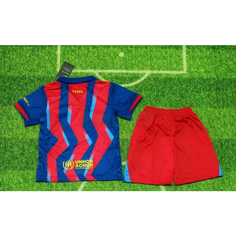 Camiseta Barcelona 4ª Equipación 2025/2026 Azul/Rojo Niño Kit