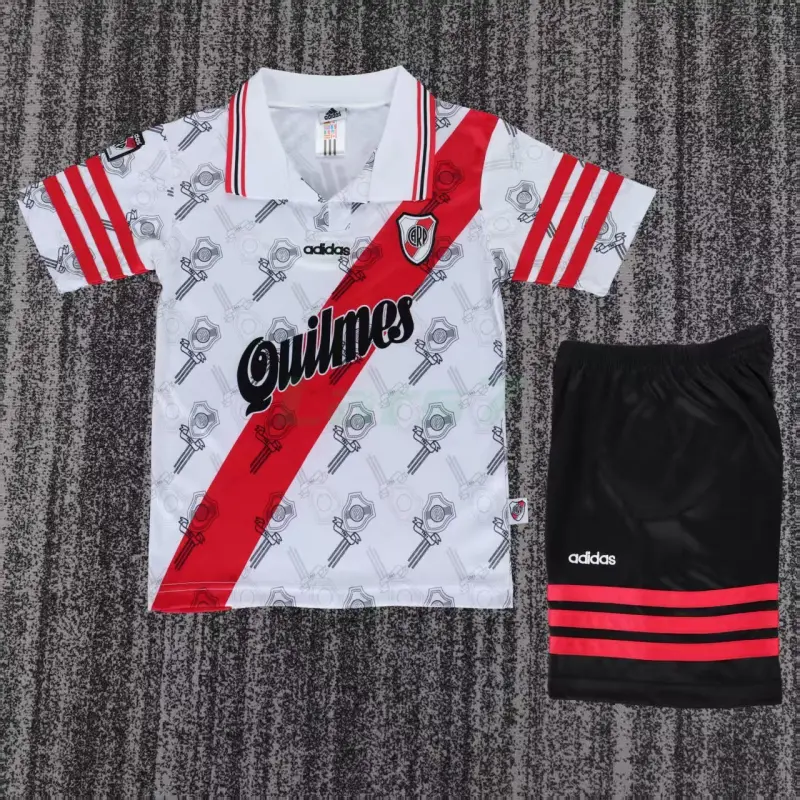 Camiseta River Plate 1ª Equipación Retro 1996/97 Blanco/Rojo Niño Kit