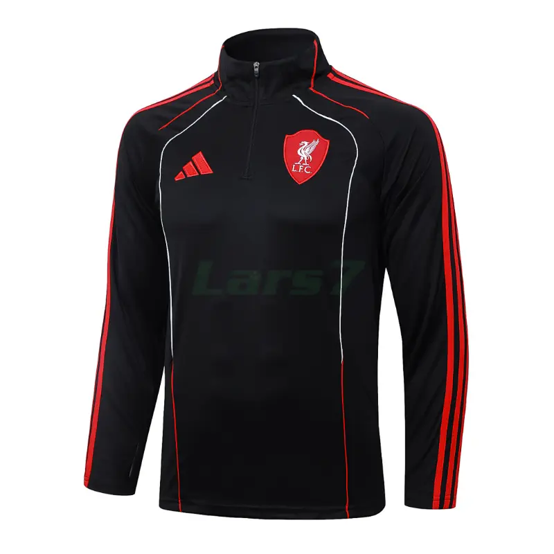 Sudadera De Entrenamiento Liverpool 2025/2026 Negro/Rojo Versión Retro