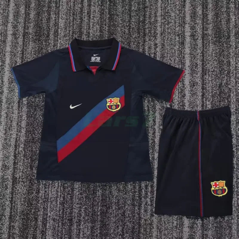Camiseta Barcelona 3ª Equipación Retro 2002/2003 Rojo/Azul Niño Kit