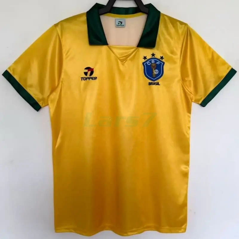 Camiseta Brasil 1ª Equipación Retro 1988 Amarillo/Verde
