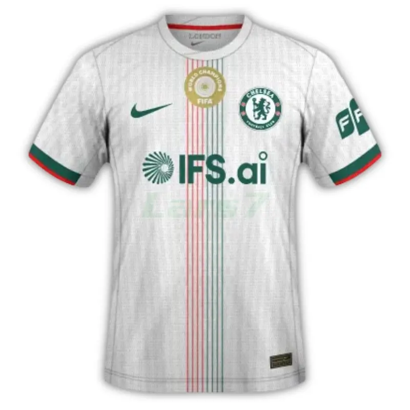 Camiseta Chelsea 2ª Equipación 2025/2026 Blanco con Parche World Champions
