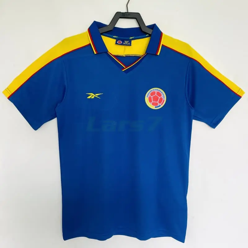 Camiseta Colombia 2ª Equipación Retro 1998 Azul/Amarillo