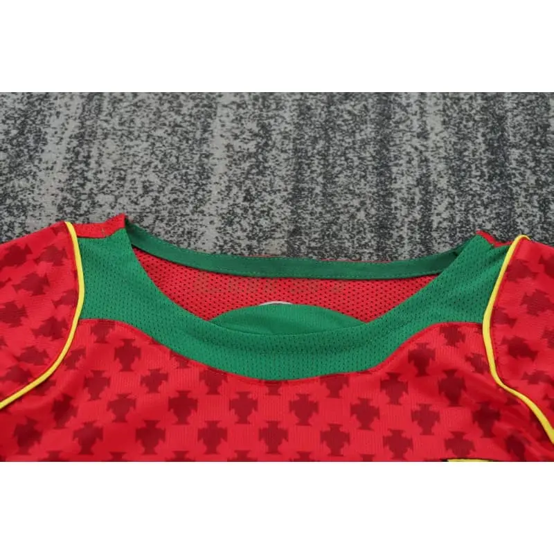 Camiseta Portugal 1ª Equipación Retro 2004 ML Rojo/Verde Niño Kit