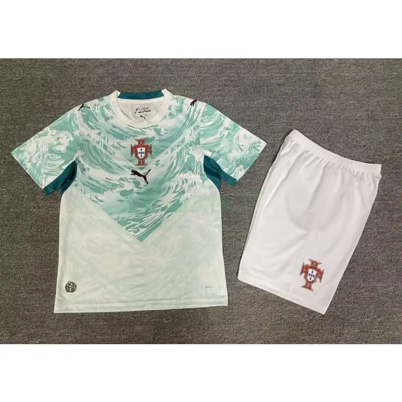 Camiseta Portugal Verde/Blanco Mundial 2026 Niño Kit