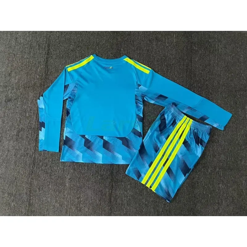 Camiseta de Portero España 1ª Equipación Mundial 2026 ML Azul Niño Kit