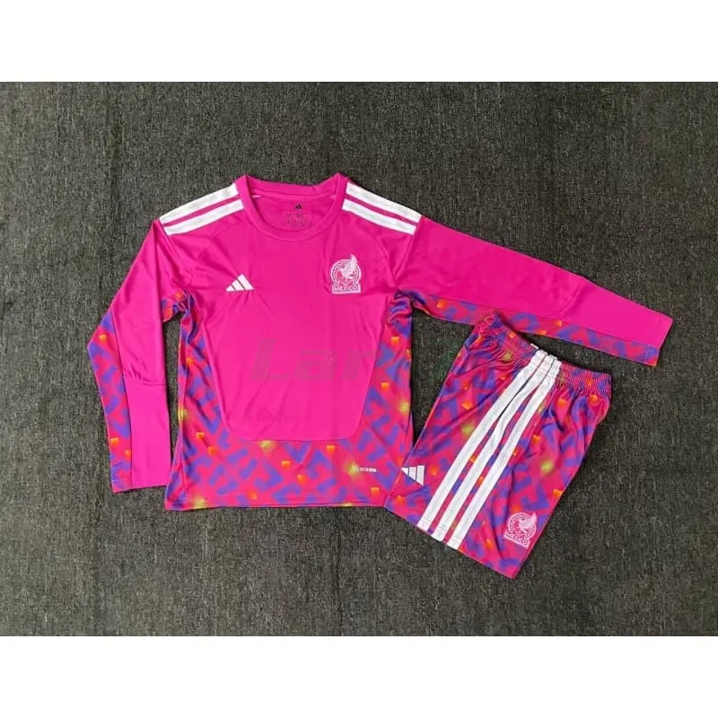 Camiseta de Portero México 1ª Equipación Mundial 2026 ML Rosa Niño Kit